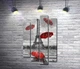 Модульная картина Дождь из красных зонтиков перед Эйфелевой башней (Eiffel tower) 80x137 см Модуль №3 (003059) - изображение 1