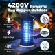 Электрический влагозащищенный уничтожитель насекомых YISSVIC HK-1, 4200V / 15W, 2-в-1 УФ-приманка и LED-подсветкой, защита IPX4, прибор против насекомых, лампа ловушка для насекомых - изображение 9