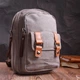 Текстильна сумка-рюкзак Vintage вертикальна міська з двома відділеннями сіра 56797 - зображення 7