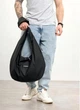 Чоловіча сумка Sambag HOBO WEAVE чорна через плече містка для ноутбука 15.6 дюйма міська 62292 - зображення 7