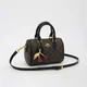 Жіноча сумка кофейна Coach Micro Rowan Satchel Crossbody Bag with Cherry Charm. сумка коач з фірмовим візерунком C - зображення 3