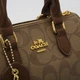 Жіноча сумка коричнева Coach Micro Rowan Satchel Crossbody Bag with Cherry Charm. сумка коач з фірмовим візерунком C - зображення 6