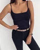 Майка Zara черная с тонкими бретельками, размер С - изображение 1