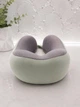 Дорожня U-подібна подушка для шиї з ефектом пам'яті Memory Foam 18×20×13 см з передньою застібкою-фіксатором на кнопці - зображення 4