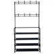 Вешалка для одежды в прихожую с полками для обуви Vezzer Simple Floor Clothes 60x30x170см Черный - изображение 1