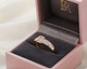 Каблучка "Пряжка" (Buckle Ring) — медичне золото, рожеве покриття, фіаніти Xuping 16.5р - изображение 2
