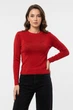 Свитер женский однотонный красного цвета Fashion размер 42 (217507) - изображение 1