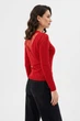 Свитер женский однотонный красного цвета Fashion размер 42 (217507) - изображение 2