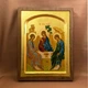 Писаная греческая икона Святая Троица (Ветхозаватная) 21×27 см - изображение 1