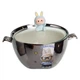 Бульонница фарфоровая Labubu с крышкой и ручками 800 (мл) Ø15 (см) Серебристый с голубым FM-34D - изображение 2
