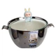 Бульонница фарфоровая Labubu с крышкой и ручками 800 (мл) Ø15 (см) Серебристый с голубым FM-34D - изображение 3