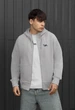 Худи мужское стаф светло-серое с логотипом на молнии Staff light gray logo zip L (400893) - изображение 4