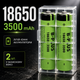 Аккумуляторы 2шт B-PUS 18650 3500 mAh Li-ion 3.7V, 2 шт. в комплекте, бокс для хранения - изображение 1