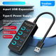 Хаб Youlianxing U304-0.3 USB 3.0 на 4 порта с выключателями, 30 см - изображение 4