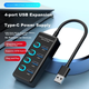 Хаб Youlianxing U304-0.3 USB 3.0 на 4 порта с выключателями, 30 см - изображение 8