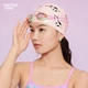 Шапочка для плавания WATERTIME силиконовая с принтом для длинных волос, женская, розовая - изображение 6