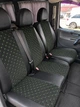 Універсальні чохли на сидіння для Citroen Jumpy (Сітроєн Джампі) I 1995-2007 (1+2), шкіра та алькантара, чорний з зеленою ниткою - зображення 2