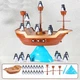 Настольная игра Балансирующий пиратский корабль 26,5x26,5 см Коричневый - изображение 4