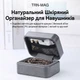 Органайзер TRN MAG для наушников и кабелей из кожи с магнитной застежкой Черный для хранения проводов переходников и гаджетов премиальная защита от повреждений компактный аксессуар для путешествий и повседневного использования стильный футляр - изображение 3