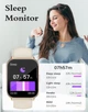 Смарт-часы 1.85 HD Cream с Bluetooth-звонками, 2 ремешка, IP68, 100+ спорт режимов, пульс, SpO2, сон, Android iOS - изображение 8