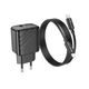 Мережевий зарядний пристрій Hoco CS22A Value single port PD30W charger set (C to iP), Чорний - зображення 3