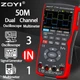Осцилограф ZOYI ZT - 703S 2*50 МГц, мультиметр генератор сигналів 3,5-дюймовий великий екран - изображение 4