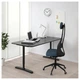 Компьютерный стол IKEA BEKANT 160x80 см черный 692.825.92 - изображение 2