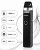 Многоразовая Pod-система Vaporesso XROS PRO Black черная вапорессо х-рос про до 30 Вт вейп 1200 мАч бак 3 мл алюминиевый сплав и пластик - изображение 14