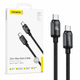 Кабель Foneng X119 USB Type-C to Type-C 100W 1 м Black для швидкої зарядки та передачі даних - изображение 3