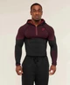 Лонгслів Gymshark чоловічий спортивний компресійний з капюшоном та застібкою чорний з червоним 2XL - изображение 1