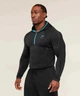 Лонгслів Gymshark чоловічий спортивний компресійний з капюшоном та застібкою чорний з синім М - зображення 4