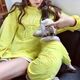 Толстовка Family Look для собак и владельцев с надписью Follow Your Dream без капюшона желтого цвета Multibrand (2000003546879) - изображение 1