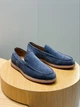 Мужские замшевые лоферы TOD'S голубого цвета размер 41 - изображение 1