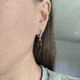 Серебряные серьги с искусственным гранатом nano 6.583ct, фианитами (60002452) - изображение 7
