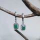 Серебряные серьги с натуральным изумрудом 3.044ct (2206149) - изображение 2