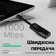 Внешній мережевий адаптер USB Type-C на LAN Addap UC2RJ45-02 1 Гбіт/с пластик чорний - зображення 2