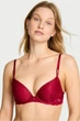 Комплект белья: бюстгальтер push-up и трусики-шортики Victoria's Secret 80C/M Бордовый (152840) - изображение 3