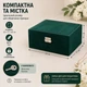Двоярусна скринька органайзер для ювелірних прикрас і біжутерії зелений оксамит - зображення 7