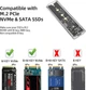 Зовнішній корпус для SSD M.2 NVMe → USB 3.1 Gen2 (10 Гбіт/с), Type-C, прозорий - изображение 4