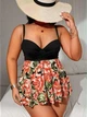 Купальник-сукня з квітковою спідницею та трусиками, Plus Size (TU30-6) Розмір 4XL - зображення 2