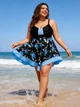Купальник-сукня з квітковою спідницею та трусиками, Plus Size (TU30-4) Розмір 4XL - зображення 2