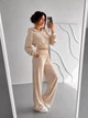 Жіночий велюровий костюм трійка (кофта+штани+топ) Uaclothes 42 Бежевий (like39051-194871349) - изображение 4
