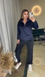 Жіночий велюровий костюм (кофта+штани) Uaclothes 46-48 Синій (like39043-194791350) - изображение 5