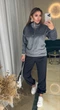 Жіночий велюровий костюм (кофта+штани) Uaclothes 54-56 Графітовий (like39041-194771359) - изображение 2