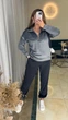 Жіночий велюровий костюм (кофта+штани) Uaclothes 54-56 Графітовий (like39041-194771359) - изображение 4