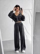 Жіночий велюровий костюм трійка (кофта+штани+топ) Uaclothes 42 Графітовий (like39053-194891349) - зображення 1
