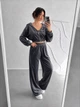 Жіночий велюровий костюм трійка (кофта+штани+топ) Uaclothes 42 Графітовий (like39053-194891349) - зображення 2