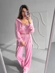 Жіночий велюровий костюм трійка (кофта+штани+топ) Uaclothes 42 Рожевий (like39047-194831349) - зображення 2