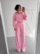 Жіночий велюровий костюм трійка (кофта+штани+топ) Uaclothes 42 Рожевий (like39047-194831349) - зображення 3