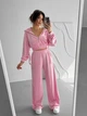 Жіночий велюровий костюм трійка (кофта+штани+топ) Uaclothes 42 Рожевий (like39047-194831349) - зображення 4